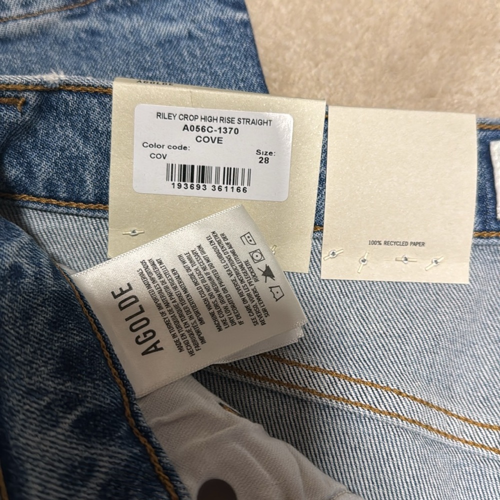Agolde Riley Crop High Rise Straight jeans - Picture 4 of 5